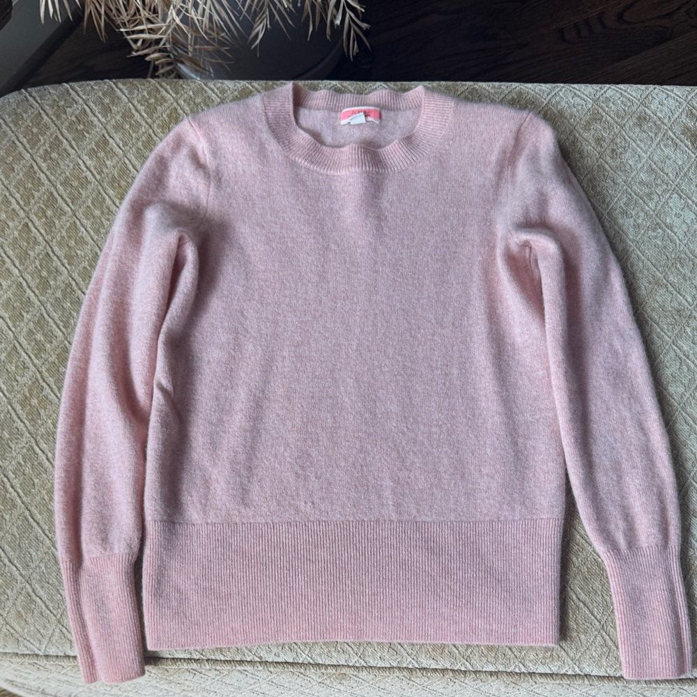 J. Crew Soft Pink Crew Neck Cashmere Sweater